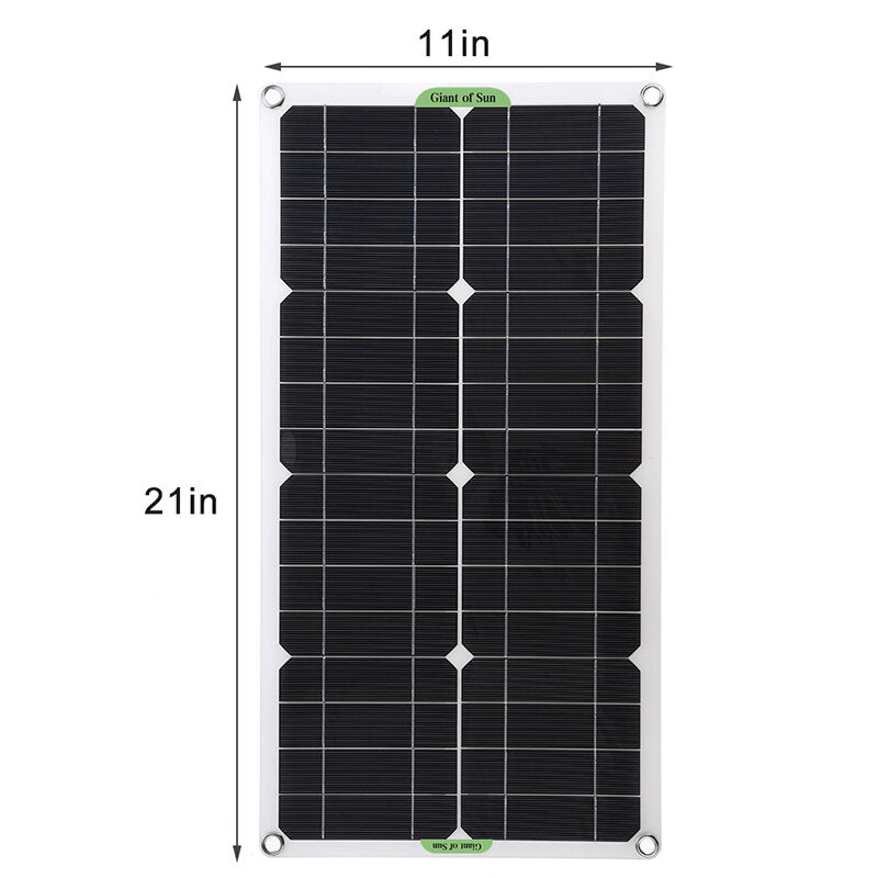 250W Protable Solar Panel Kit Dual DC USB Charger Kit w/ 60A/100A Solar Controller