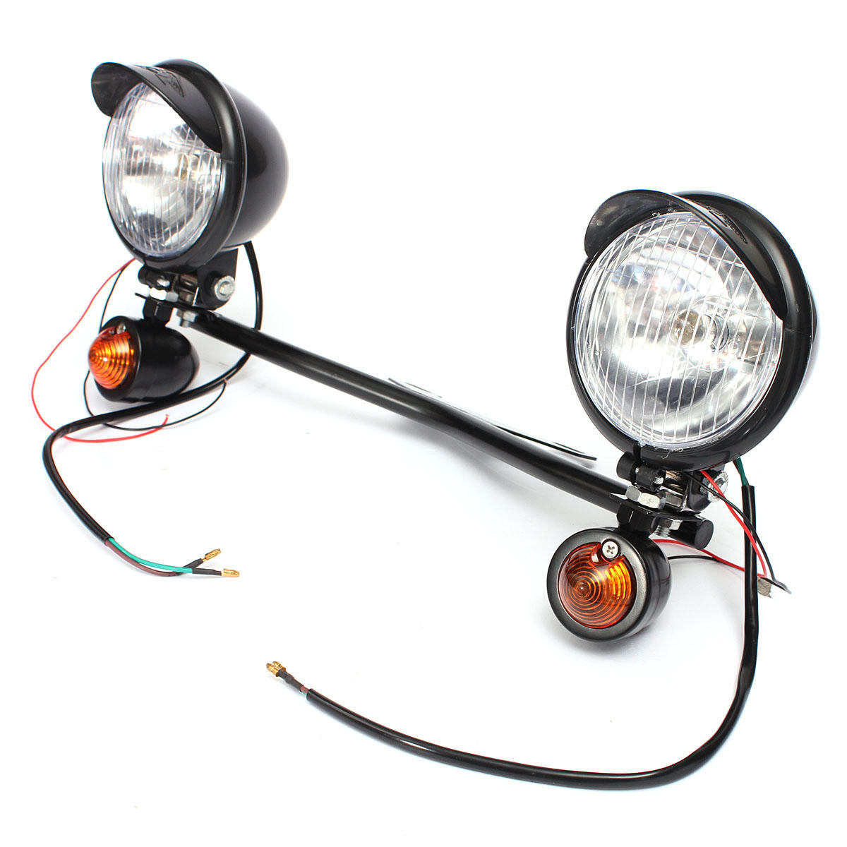 Motorcycle Spot Lightt Bar Set With Two Turn Signals For Harley Custom