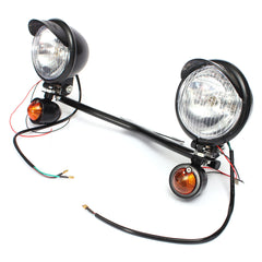 Motorcycle Spot Lightt Bar Set With Two Turn Signals For Harley Custom