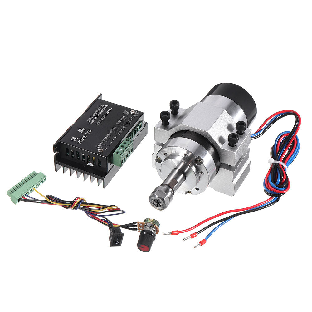 400W 12000rpm ER11 Chuck CNC Brushless Spindle Motor with Driver Speed Controller and Clamp