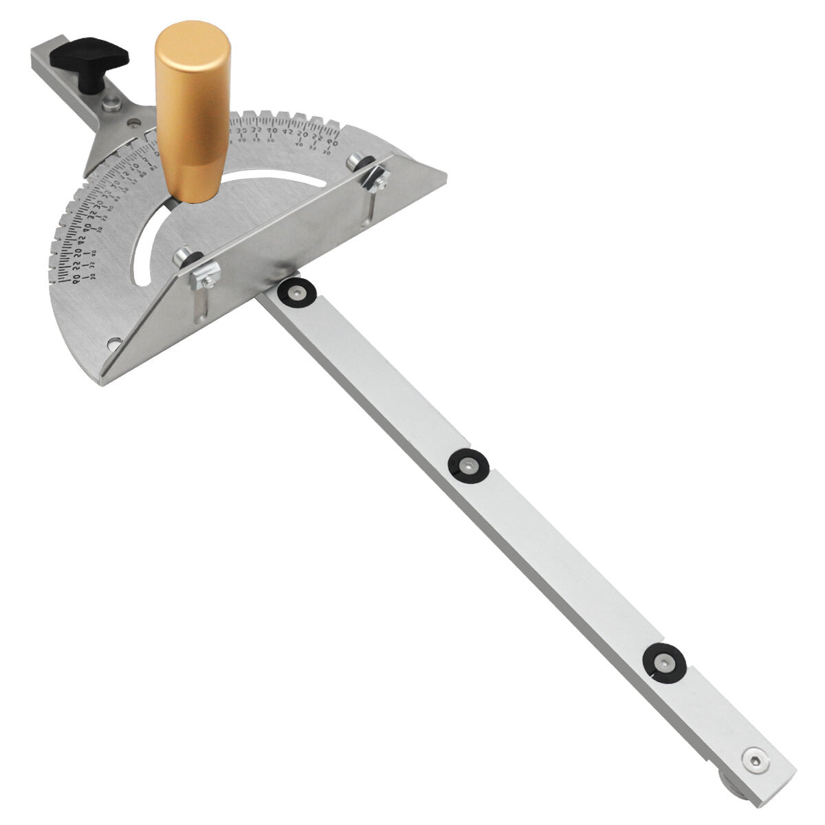 Universal Precision Miter Gauge for Table Saws - Compatible with Dewei 744/745, Haiwei, Steel Saws, 27 Angle Stops