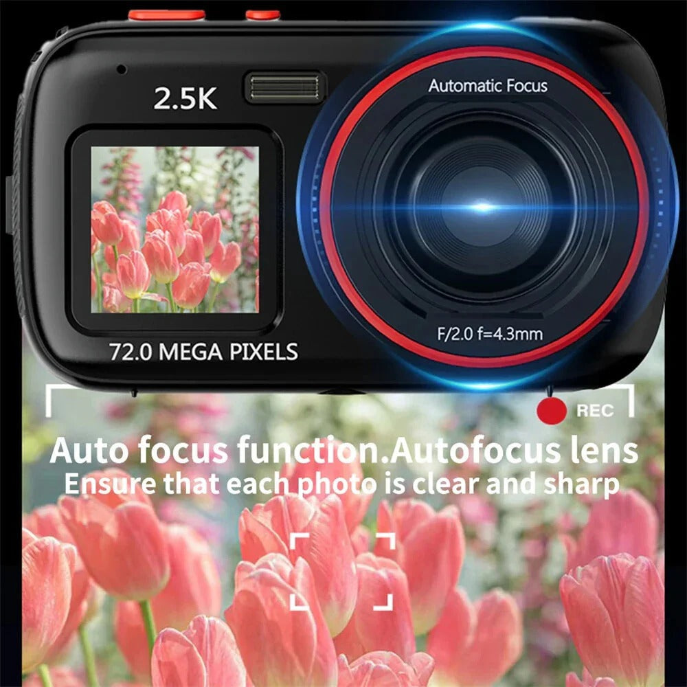 72MP Digital Camera for Photography and Video Dual HD Screen 16x Zoom Portable Cameras Gifts for Girls Boys and Kids