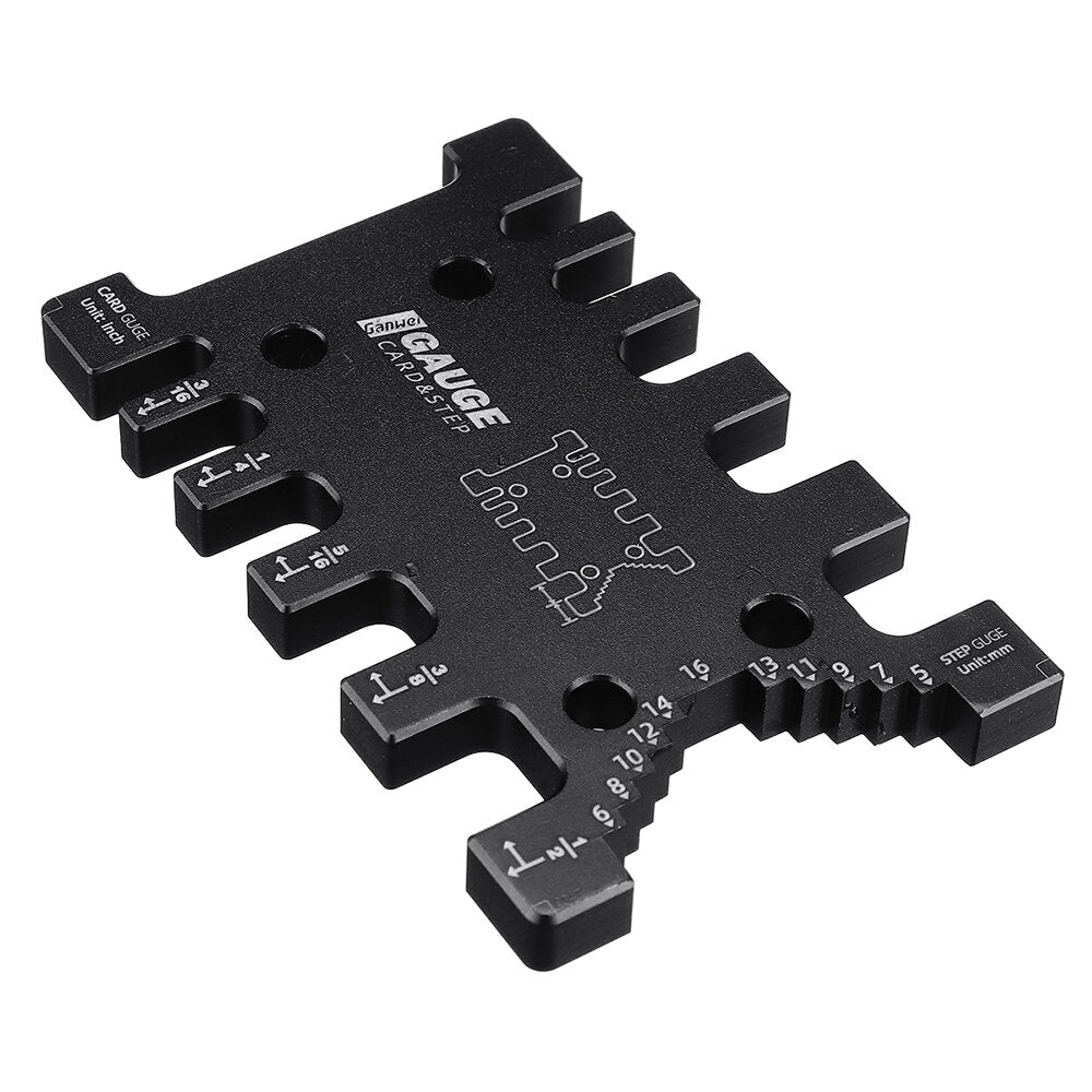 Aluminum Alloy Router Template Jig & Depth Gauge, Black, Inch & mm Sizes, Precision Woodworking Tool