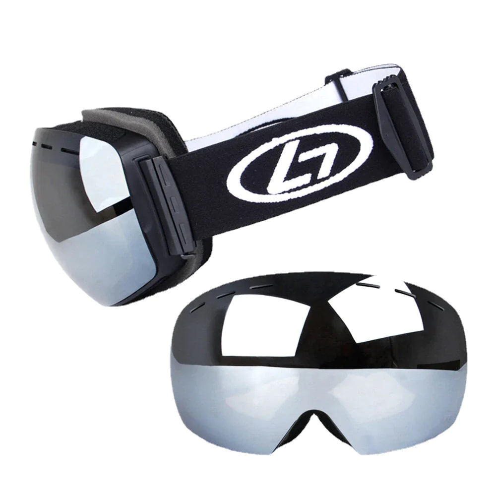 Unisex Double-layer Ski Goggles Spherical Professional Dual-lens Anti-fog Windproof Goggles