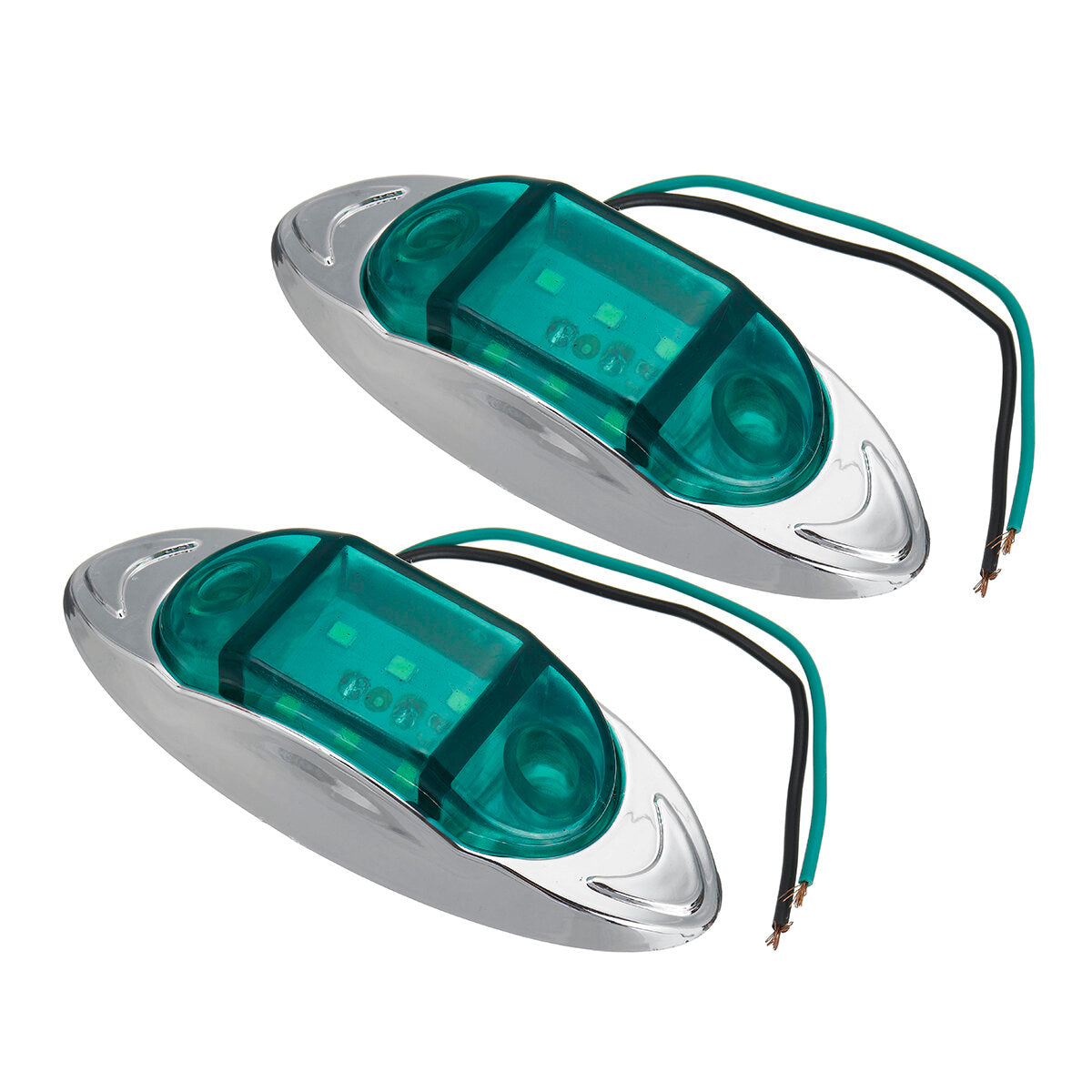 2PCS 24V 6LED Side Marker Lights Indicator Car Trailer Truck Lorry Van Lamp