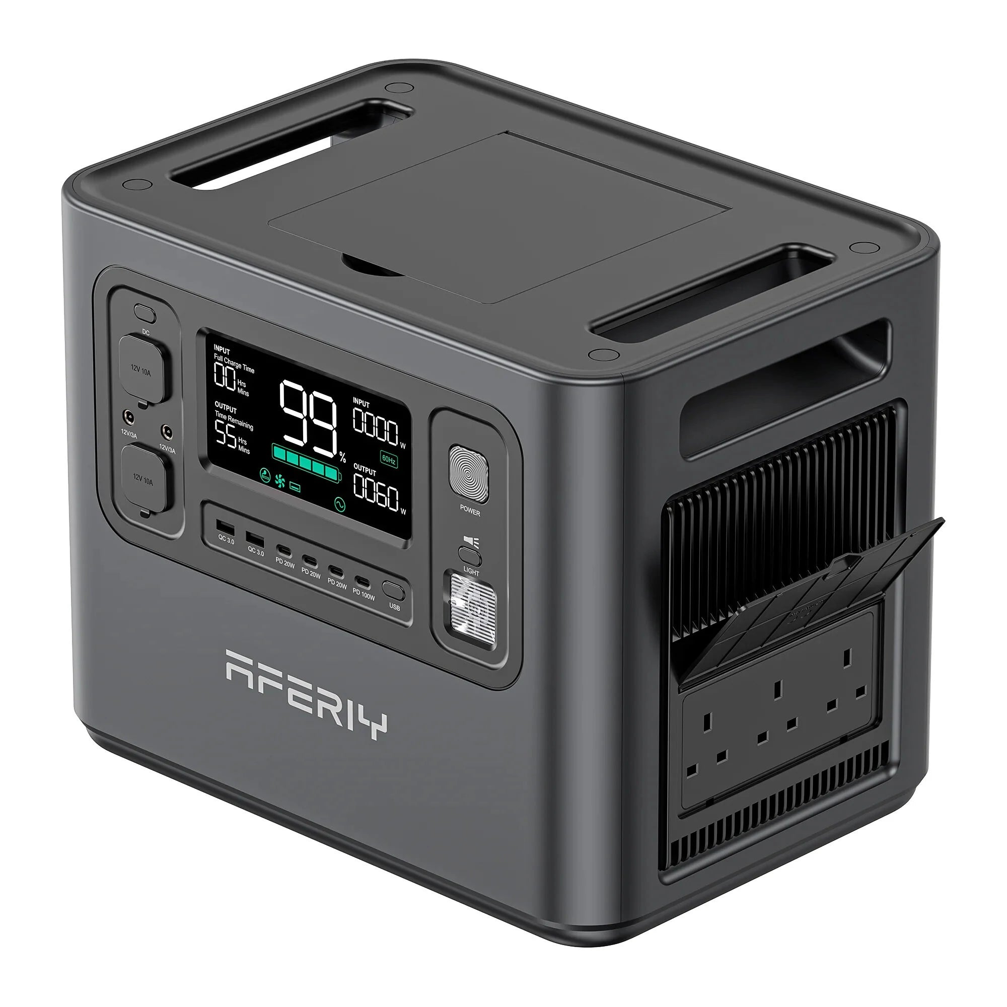 2400W 2048Wh LiFePO4 Portable Power Station, UK Plug, App Control, UPS & 13 Outputs for Camping, RV & Home Backup