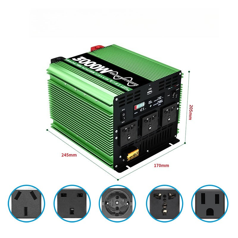 GreenZech Elite SR Inverter | 3000W 4000W 5000W | Universal DC 12V-24V to AC 110V-240V | Professional Pure Sine Wave Power Station