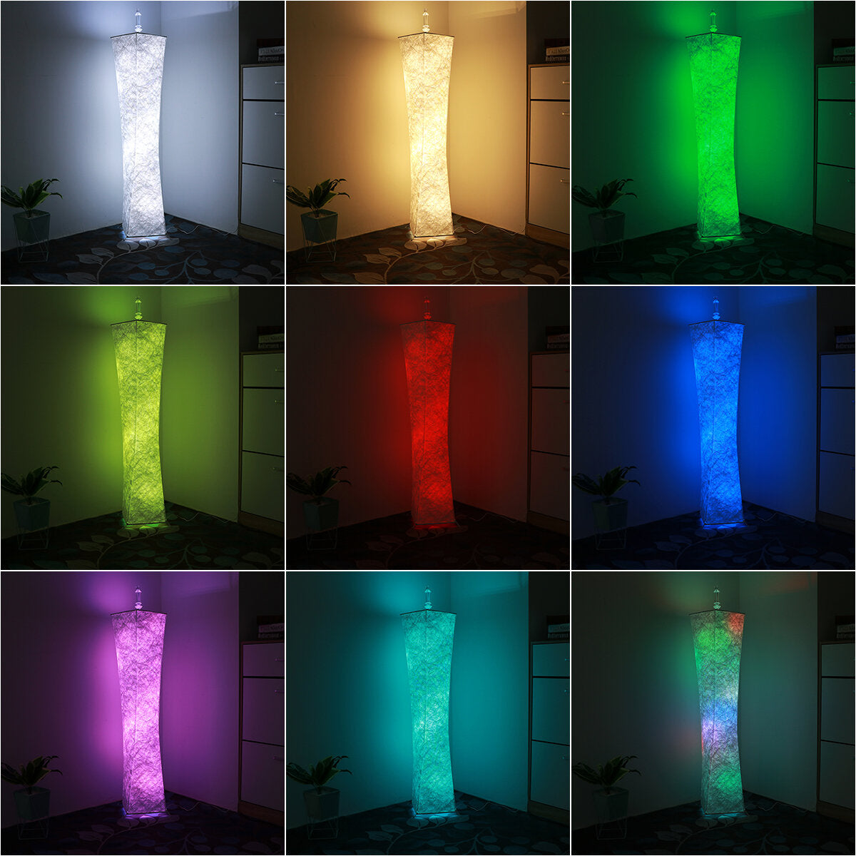 12V LED Floor Lamp Remote Control RGB Color Changing 58" Height Bulbs for Livingroomish