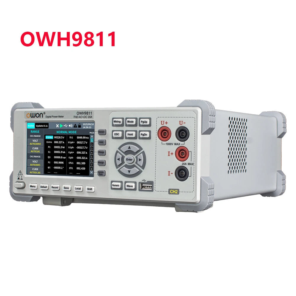 High Precision Power Meter 10 Channels Measurement Energy Monitoring 3.96 Inch TFT LCD RS232 Portable Professional Energy Analyzer