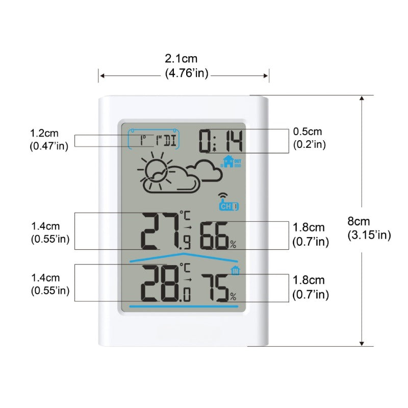 LCD Digital Smart Wireless Weather Station In/Outdoor Thermometer Hygrometer Remote Sensor Alarm Time Clock Weather Forecast