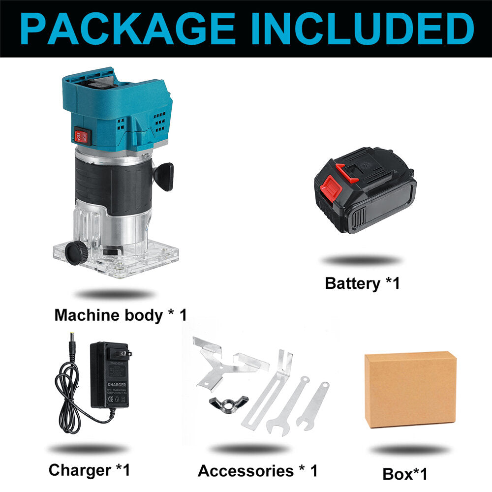 850W 30000RPM Electric Hand Trimmer Wood Milling Engrave Machine w/ 22900mah Battery