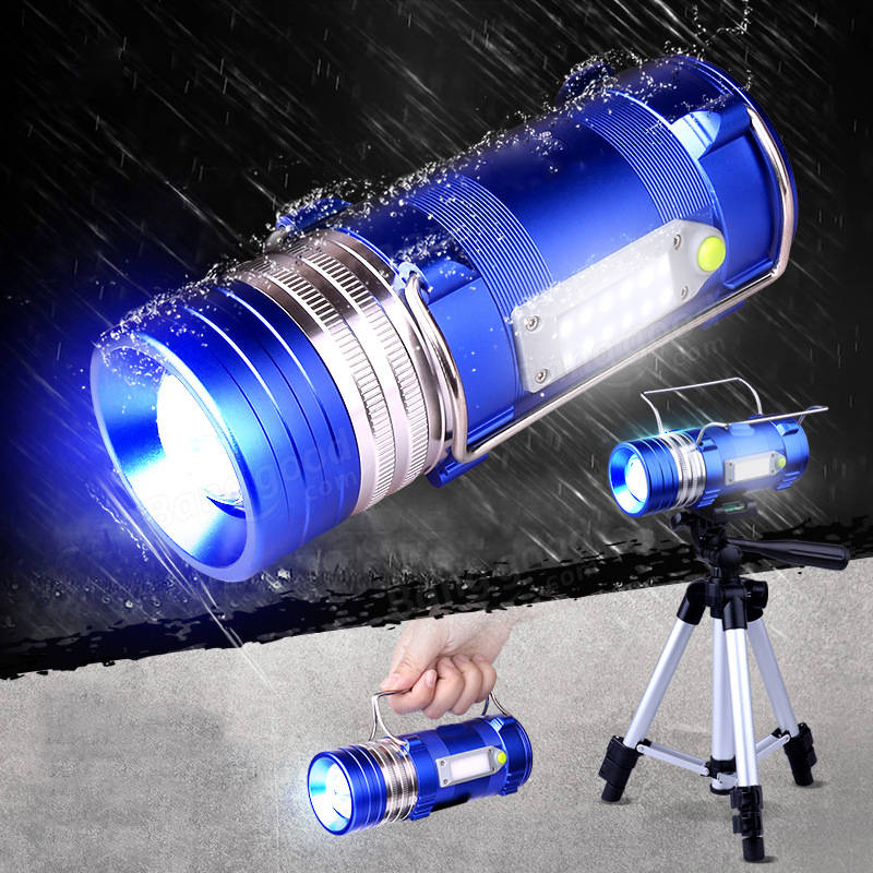 600LM 4 Color LEDs 500M Range Zoomable Rechargeable LED Fishing Flashlight Lamp With Charger