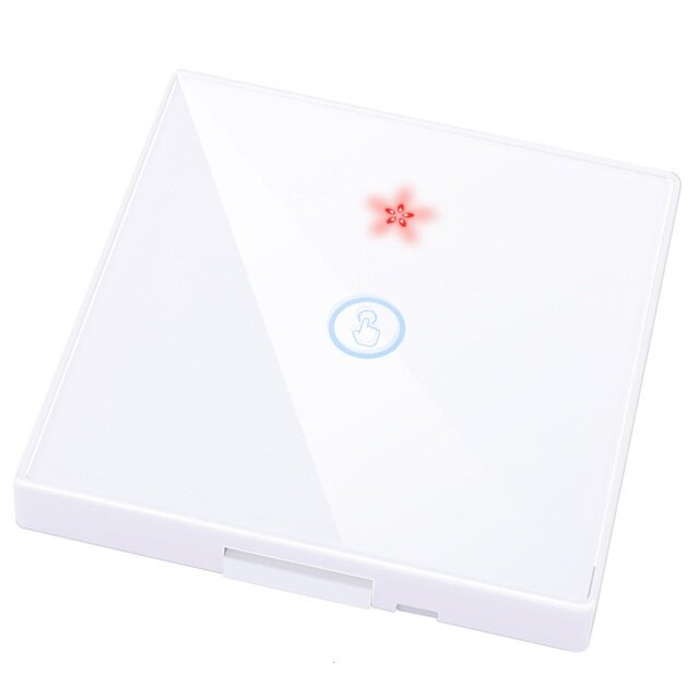 White 1gang Smart Wireless Touch Switch Light 433MHZ RF Remote Control Glass Screen Wall Panel 110V 220V LED Lamp