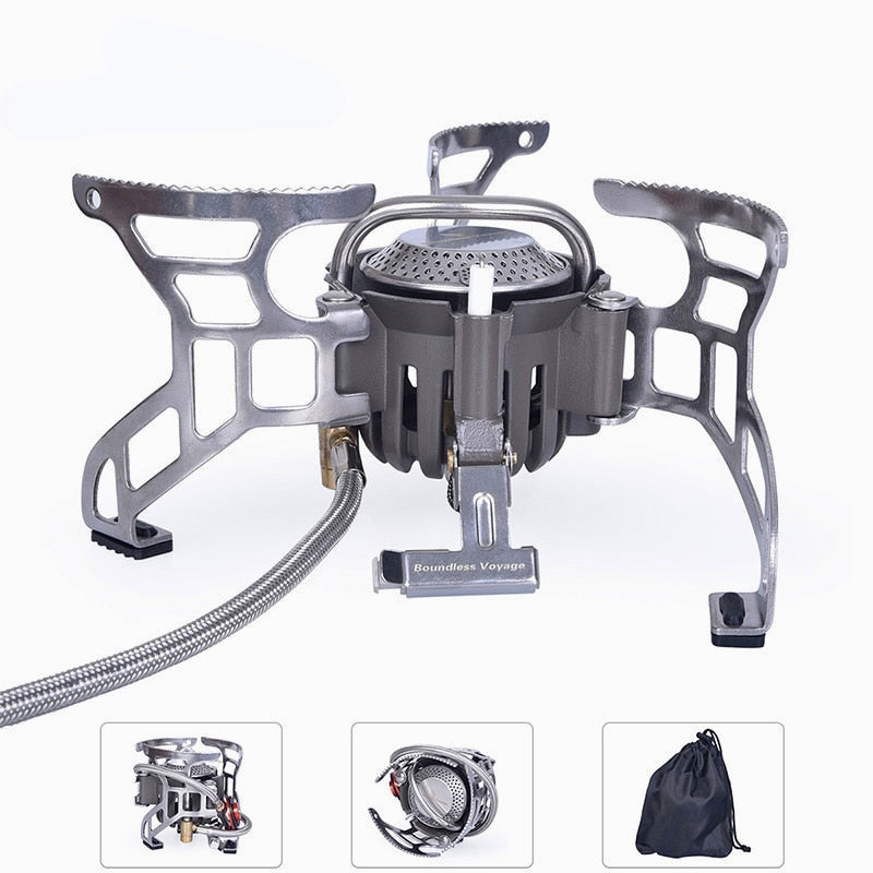 High Power Gas Stove Outdoor Foldable Cooking Kit Camping Food Cooker Portable Lightweight Camp Stove
