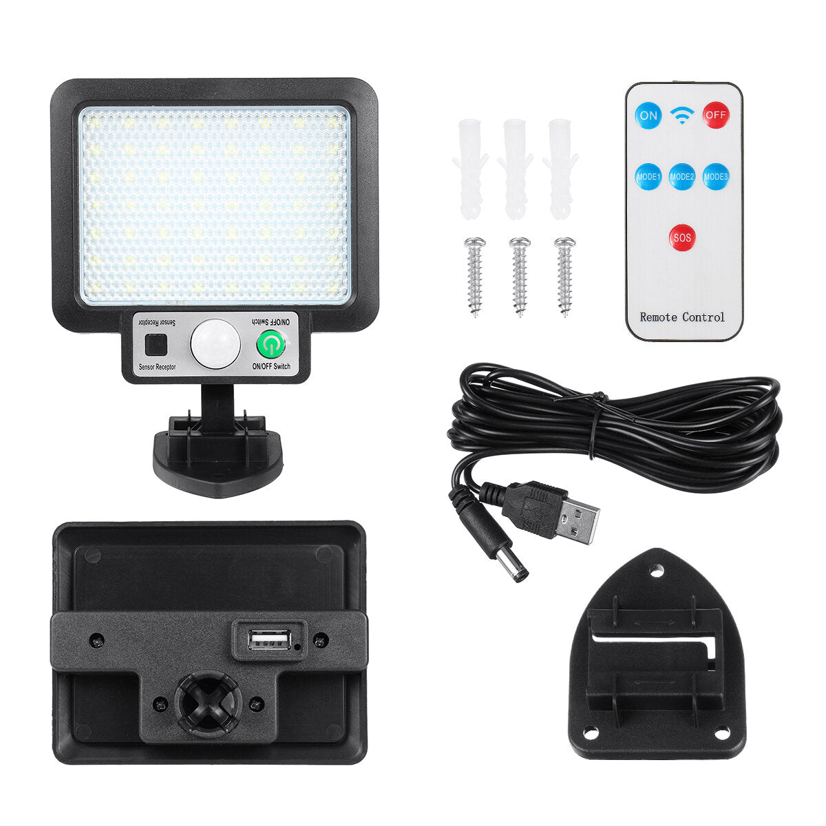 56/72 COB Split LED Solar Power Street Light PIR Motion Sensor Security Wall Lamp Waterproof Outdoor Garden with Remote Control