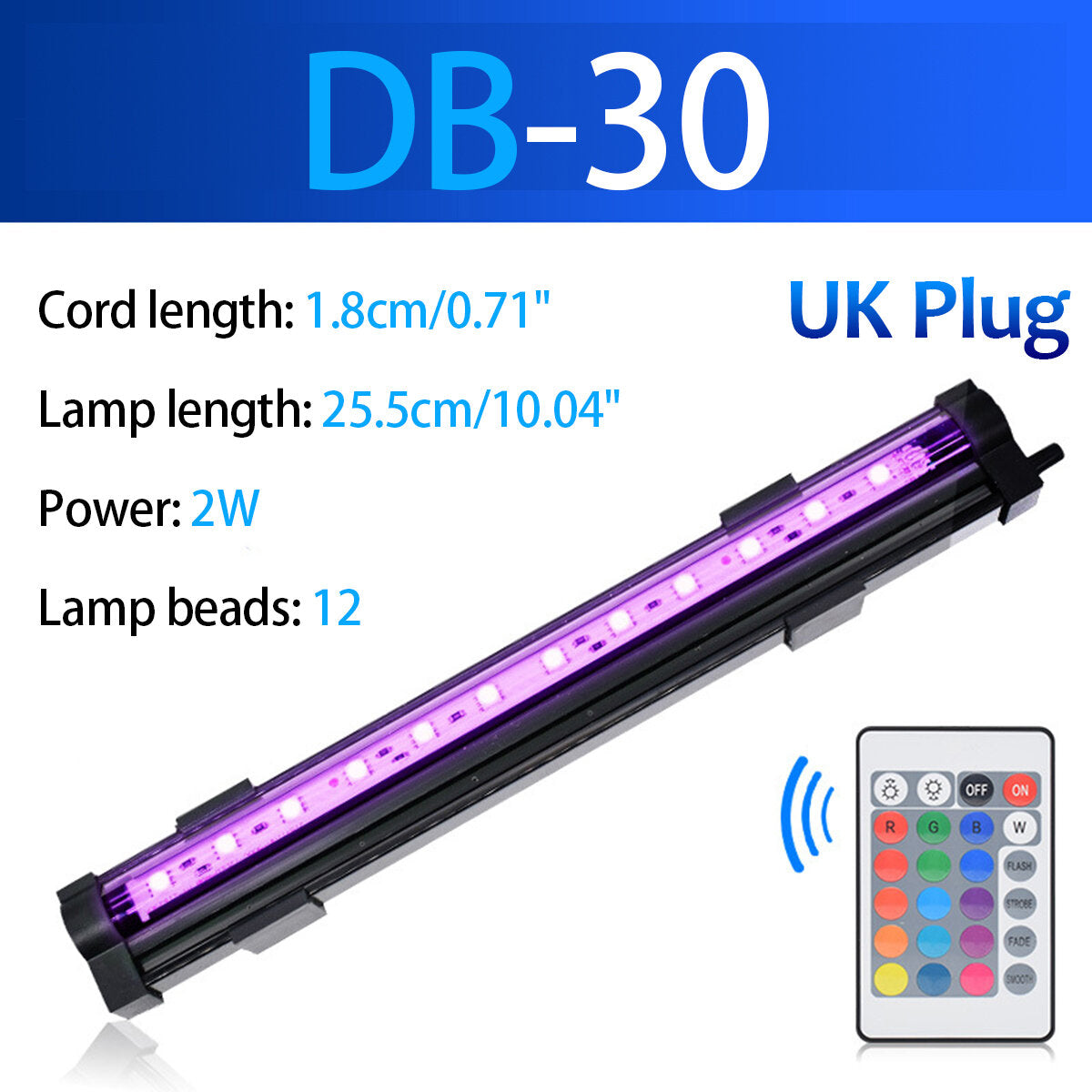 Fish Aquarium Tank Underwater Submersible RGB Color Change LED Air Bubble Light