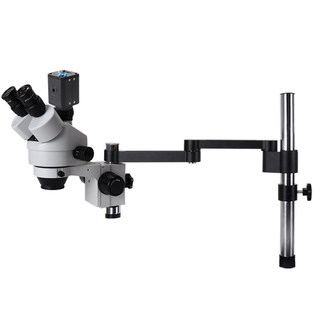 Trinocular Microscope with 360° Swivel Arm for Mobile Phone Repair and Circuit Board Soldering 2K High Definition Camera Included