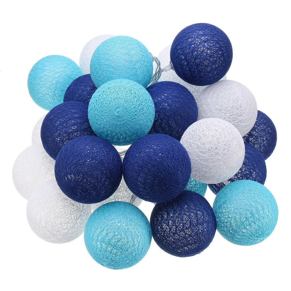 Battery Powered 30LEDs Pastel Cotton Ball String Lights for Holiday Decoration