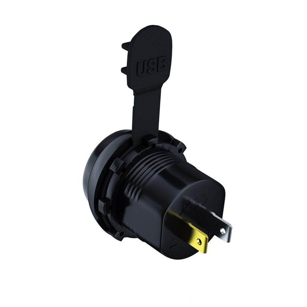 Dual USB Charger Quick Charge Socket Adapter Power Outlet With Voltmeter Display For Car Motorcycle Boat