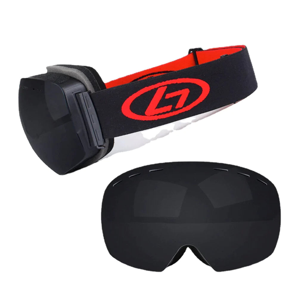 Unisex Double-layer Ski Goggles Spherical Professional Dual-lens Anti-fog Windproof Goggles