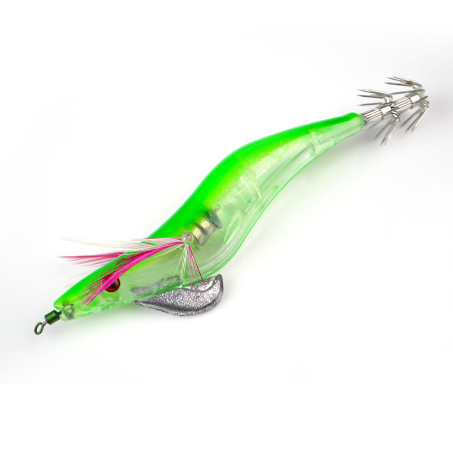 1pc 3.5cm 21g 3D Eyes Luminous Electronic Wood Shrimp Lure Cuttlefish Jigs Fishing Lure