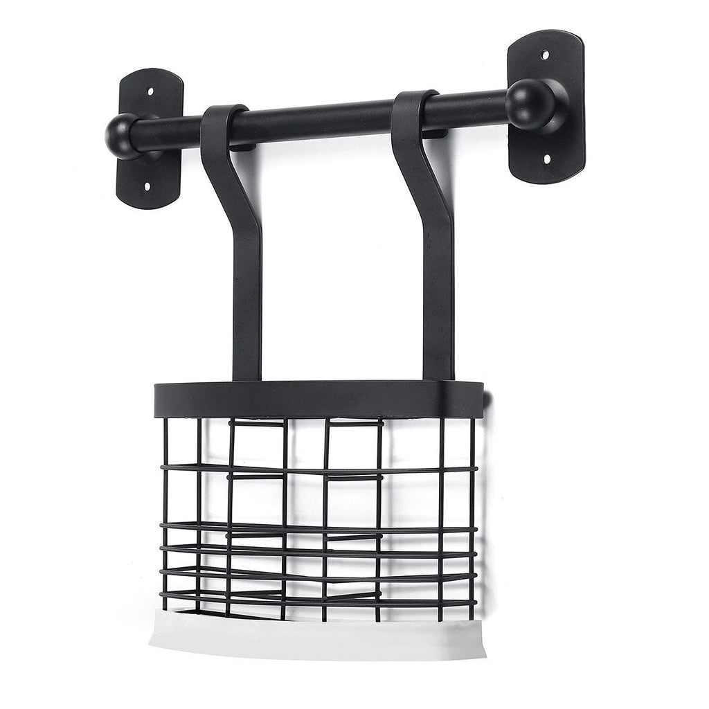 Wall-mounted Rack Black Stainless Steel Kitchen Shelf Pot Cover Shelf Cover Storage Rack