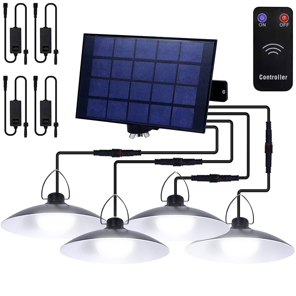 1/2/3/4 Head LED Solar Pendant Light IP65 Waterproof Outdoor Indoor Remote Control Solar Lamp for Garden Porch