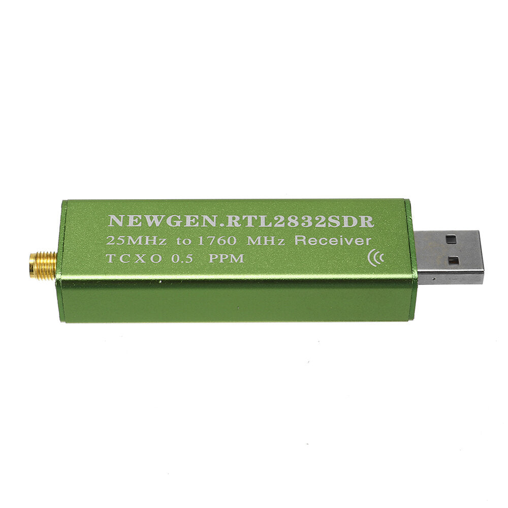 0.1MHz-1.7GHz SDR 0.5 PPM TCXO Compensated High Stability Full Band Software Receiver Aviation Band ADSB RTL2832U + R820T2 with Antenna