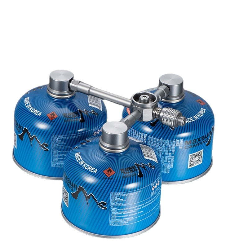 Aluminum Alloy Outdoor Camping Switch Tool 3 To 2 Gas Canister Station OD3 Connector Transfer Stove Adapter