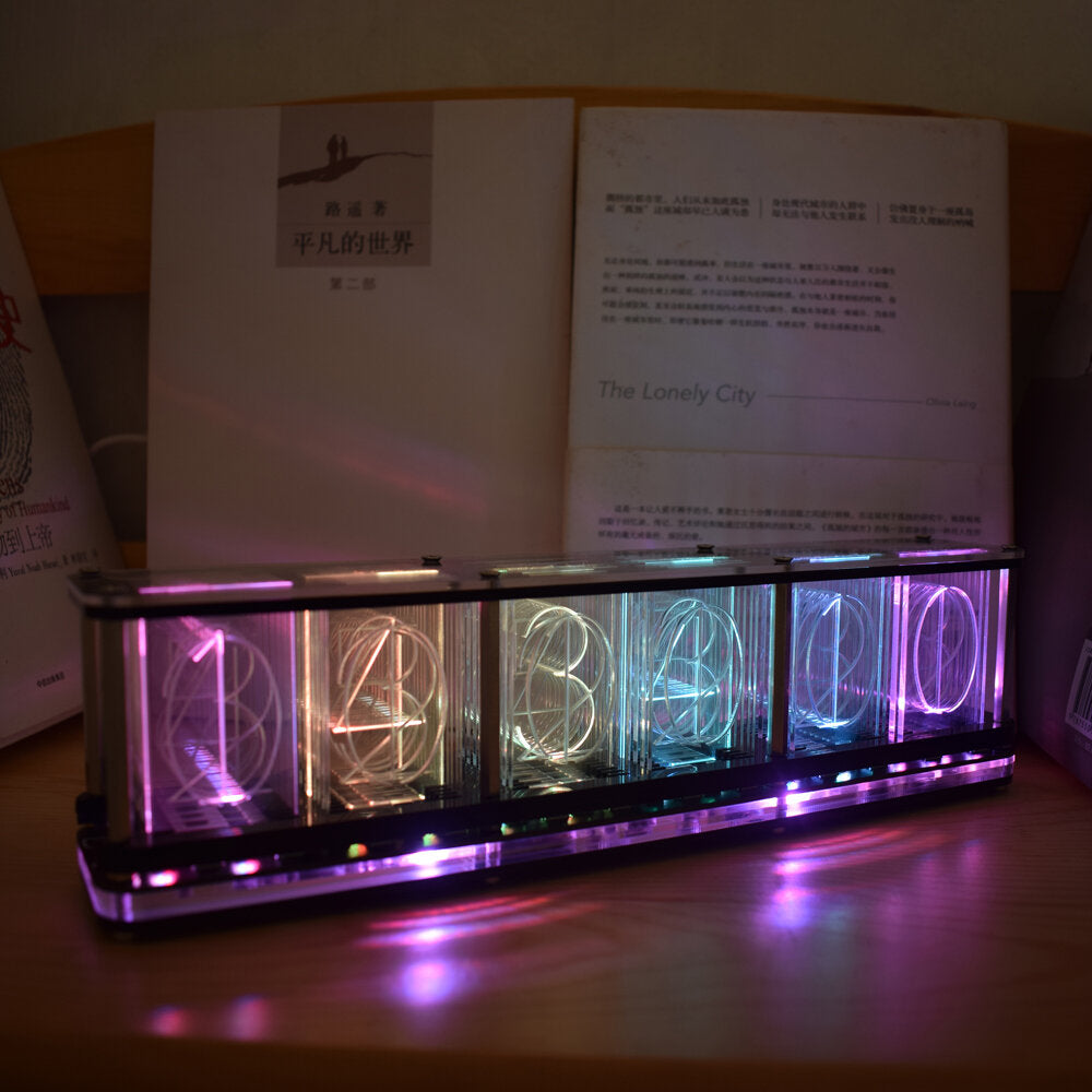 Glow Clock Full Color RGB Glow Tube Clock LED Music Spectrum Kit