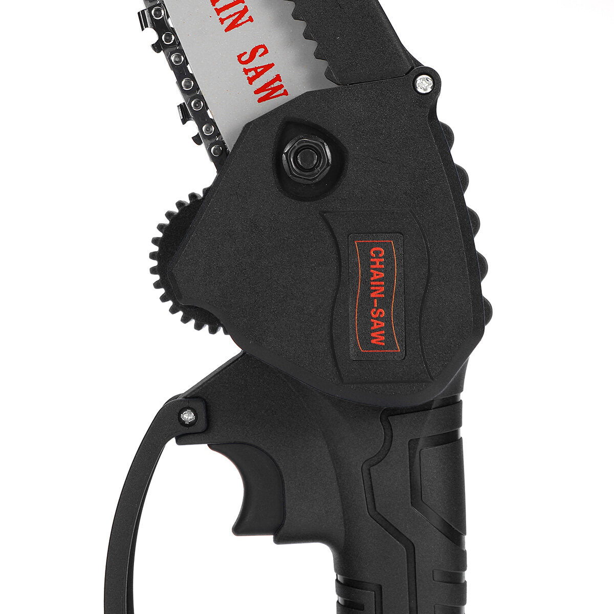 24V 4 Inch One-Hand Electric Cordless Chain Saw Woodworking Chainsaw 550W
