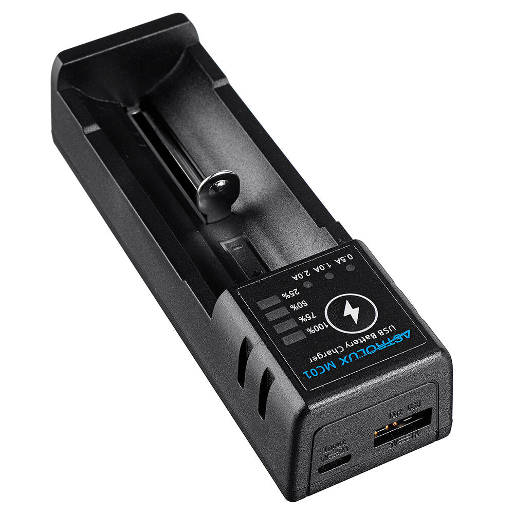 2 in1 USB Charging Mini Battery Charger Portable Mobile Phone Power Bank Current Optional Charger For 18650 21700 26650 14500 Li-ion Battery