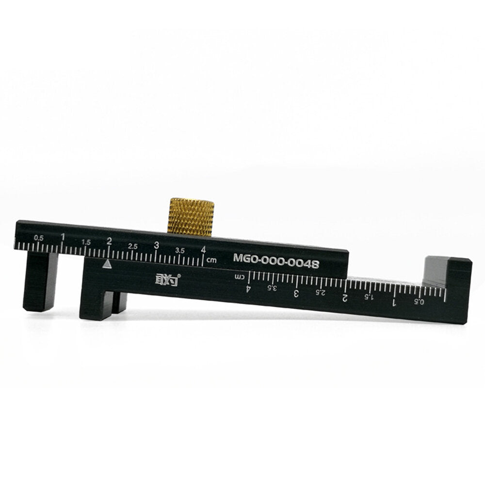 Woodworking Saw Gap Adjuster - 5-40mm Measurement Range, Durable 6061 Aluminum & Brass, Compact 80x30x28mm, Anodized Finish