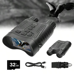 Dual Camera Night Vision Device with 3.2" HD Screen, 1080P Video, Infrared Light, Rechargeable Battery, and TF Card Support