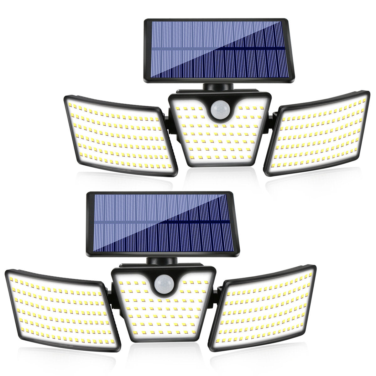 265LEDs 3 Head Solar Motion Sensor Light Outdoor Garden Wall Security Flood Lamp