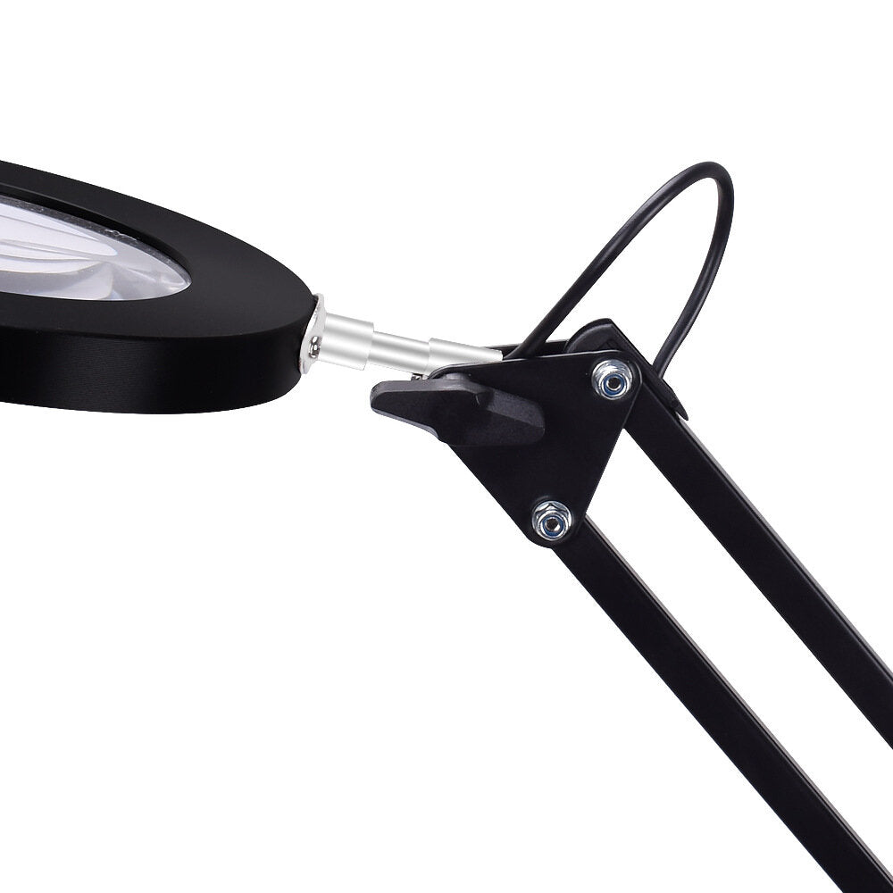 Flexible Desk Magnifier 5X USB LED Magnifying Glass 3 Colors Illuminated Magnifier