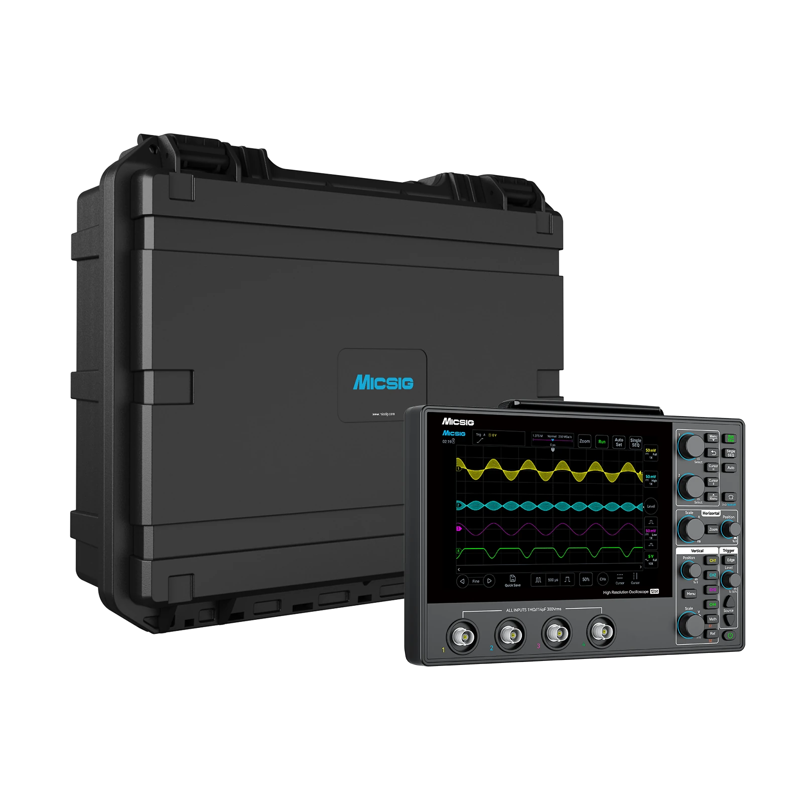 100MHz Tablet Oscilloscope, 4 Channels, 12-Bit Resolution, 1GSa/s, 110Mpts Memory & 8-Inch Touchscreen