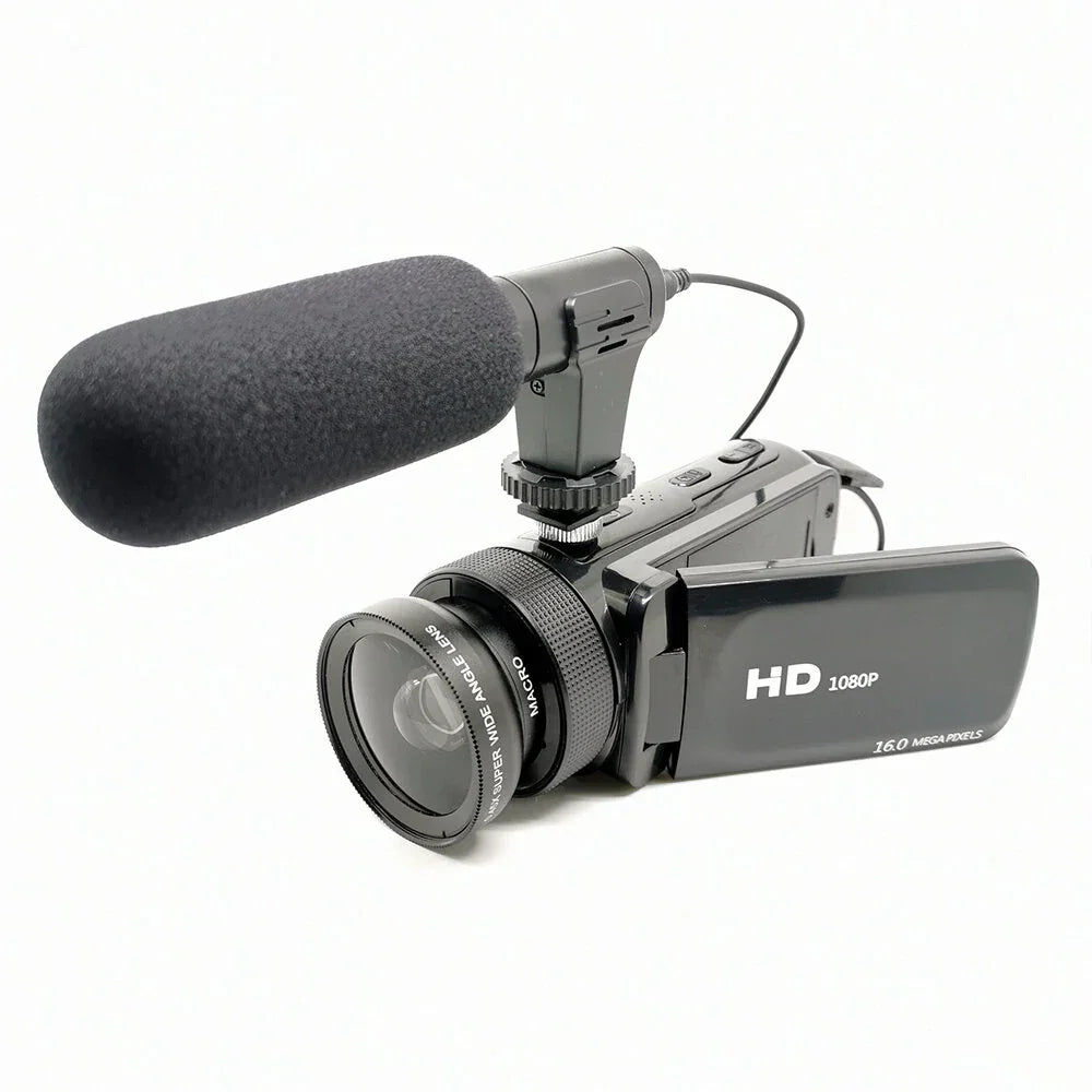 HD Digital Camera 16 Million Pixel Handheld DV Camcorder with Microphone Wide-angle Lens Video Camera
