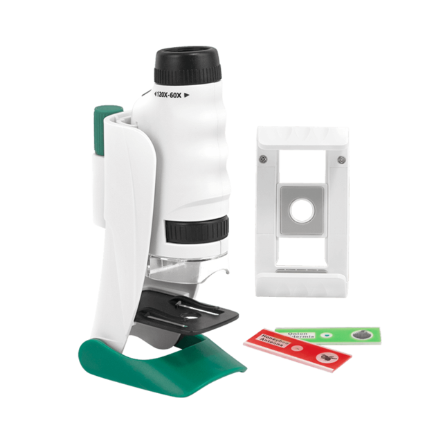 3 in 1 Scientific Microscope Science CAN Child Handheld Portable 120 Times HD Endoscope LED Magnifier Explore