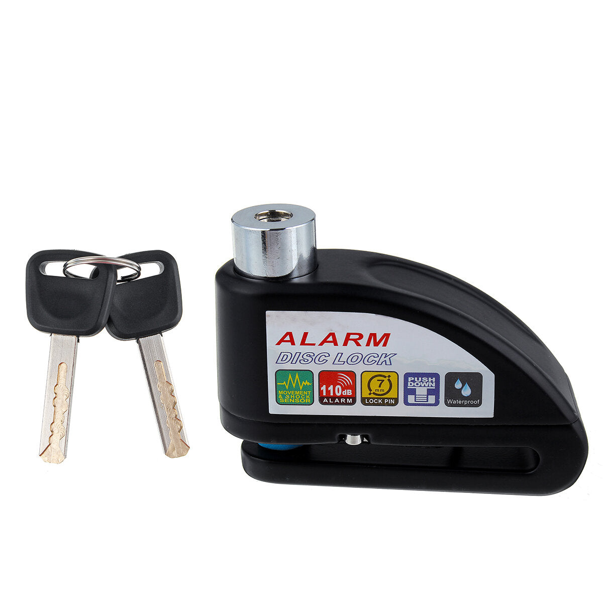 110DB Motorcycle Lock Alarm Disc Wheel Brake Pouch Lock Alarm Kit Bike Scooter Security Anti-theft 2 Keys