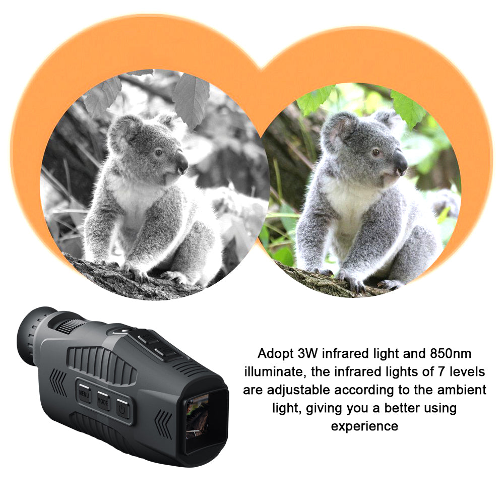 5X Digital Zoom Monocular, 960P HD Infrared Night Vision, Waterproof, 300M Range, Day/Night Dual Use, 7-Level Infrared Light