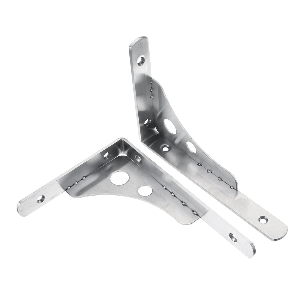 2Pcs Stainless Steel Wall Shelf Brackets Triangle Mount L Household Fixing Frames