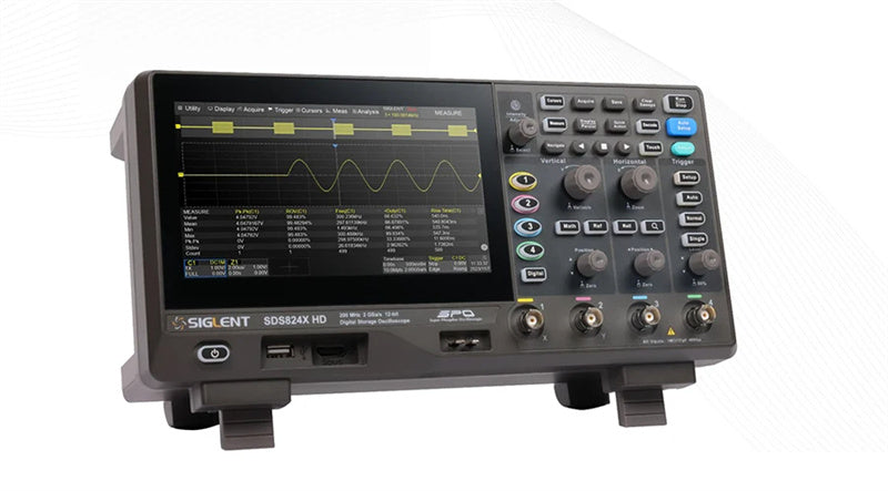 Digital Oscilloscope 4 Channel 200MHz Siglent 7'' Wave Generator 2GSa/s 12 bit High Resolution Lab Oscilloscope Tool