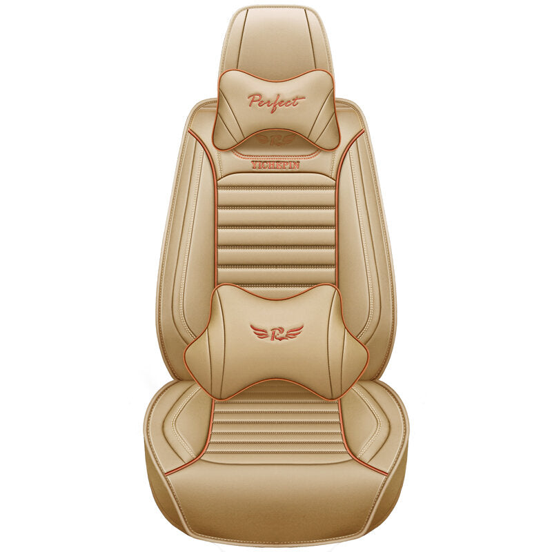PU Car Seat Cover Cushions with Headrest Automobile Universal Protective Mat Cushion Front and Rear Seat Cover for Car