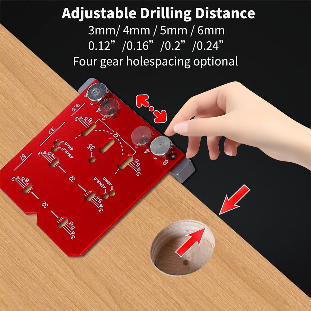 Universal Cabinet Hinge Jig for 45mm/48mm Hinges - Precise Drilling, Multiple Hole Spacing, Durable Metal, Easy Installation