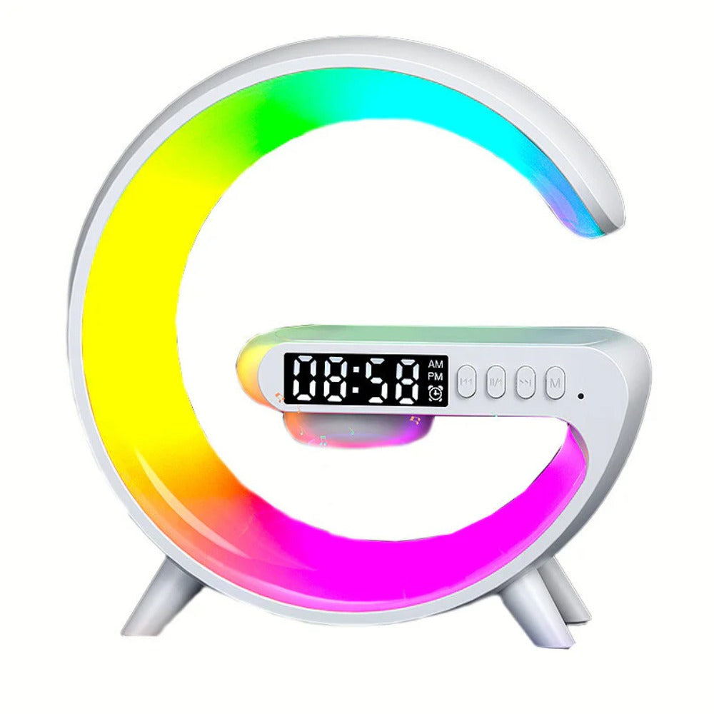Multi-Function Wireless Charger with 15W Output, 10W LED, 3W Bluetooth Speaker, 256 Lighting Modes, Black/White/Grey