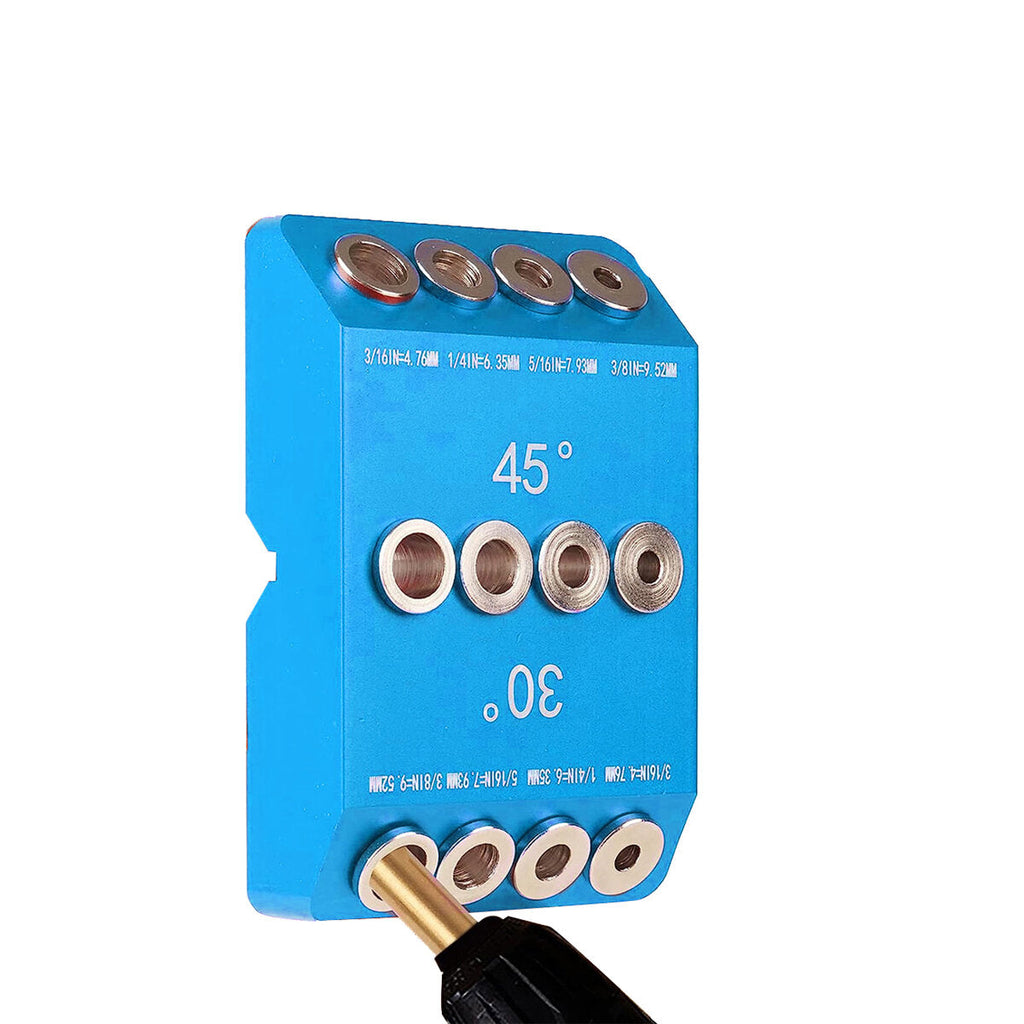 Aluminum Drill Guide for Cable Railing - 30°, 45°, 90° Angles, Multi-size Holes, Includes Titanium Drill Bits, Portable