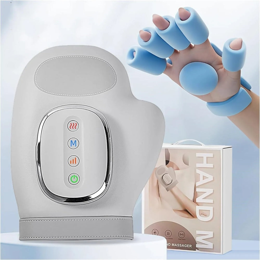 Hand Massager with Heat & Compression, Cordless Vibrating Gloves for Arthritis Relief, Portable & Adjustable Massage Therapy
