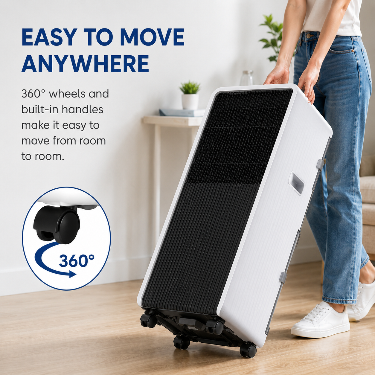 18000 BTU Portable Air Conditioner | All-in-One Plug-and-Play AC with Twin-Cylinder Compressor