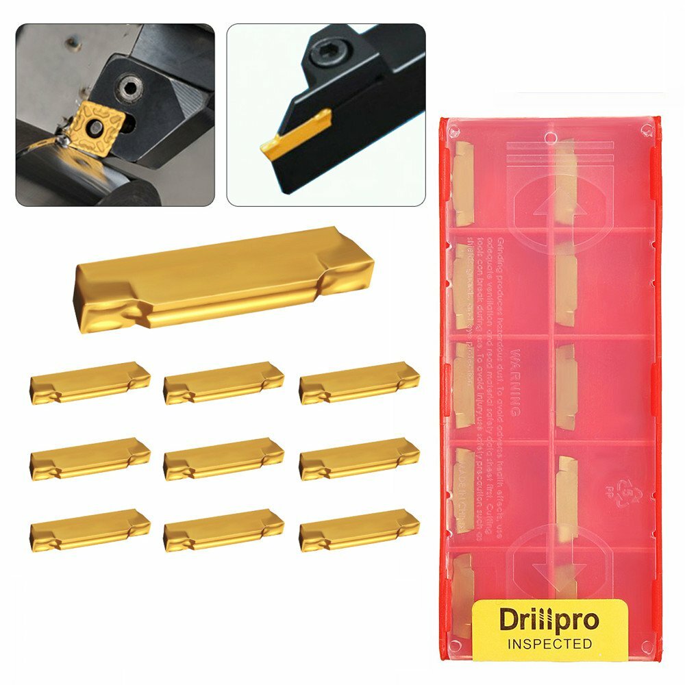 10pcs 2mm Carbide Inserts for MGEHR/MGIVR Grooving Cut Off Tool Turning Tool